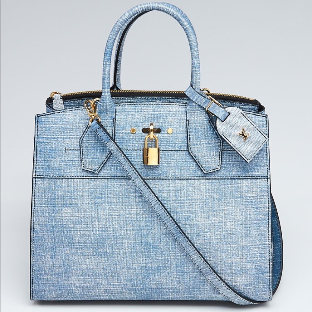 Louis Vuitton Denim City Steamer Epi Leather Bag